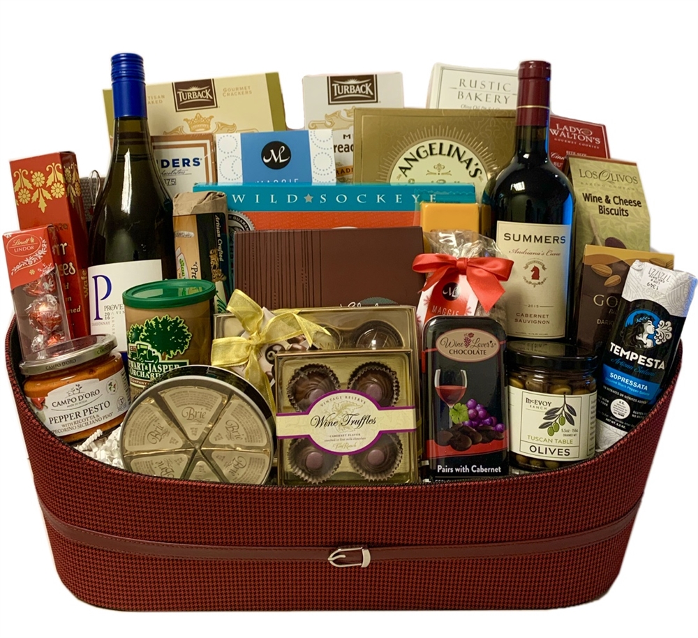 Rose Gourmet Wine Gift Basket - Twana's Creation Gourmet Gift Basket